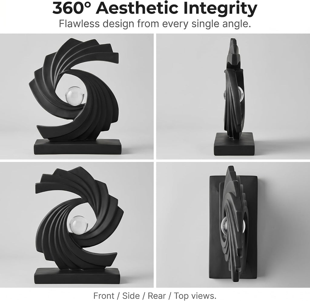 Modern Abstract Sculpture, Resin Swirl Art Statue | Contemporary Minimalist Tabletop decoration,10.8-Inch Tall