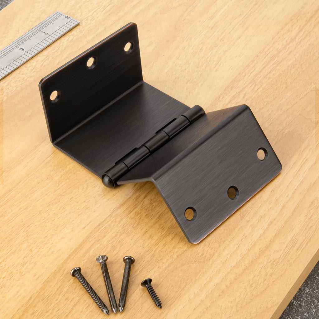 3Pack 3.5Inch Oil Rubbed Bronze Offset Door Hinge 1/4" Radius Corner