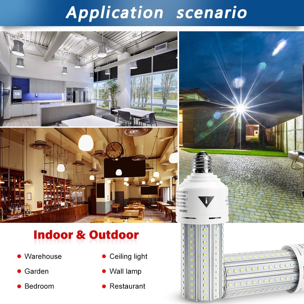 Mafuken 500W Equivalent LED Corn Light Bulb 7500 Lumen Led Bulbs 60W Super Bright 5000K Cool Daylight White E26/E27