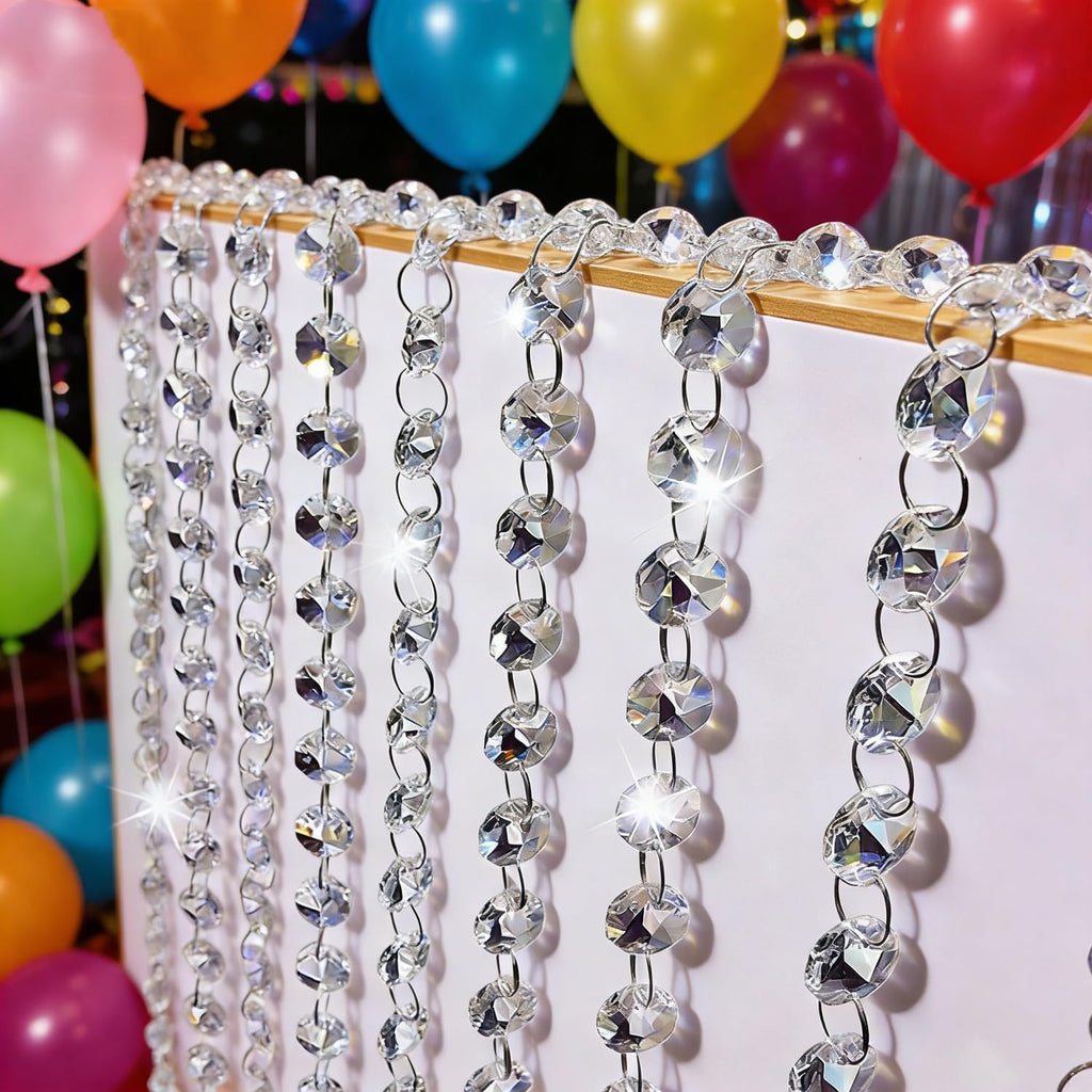 33ft Acrylic Crystal Beads Garland 14mm Chandelier Gem Beads Chain Hanging Crystals Beads Strings for Wedding Party