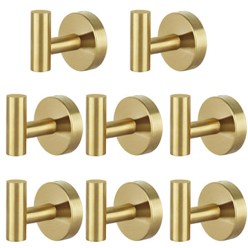 8 Pcs Bathroom Robe Towel Hooks Coat Wall Hook Stainless Steel Heavy Duty Door Hanger Towel Robe Clothes Cabinet