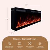 Modern Ember Vibrance 60 Inch Smart Linear Electric Fireplace Insert