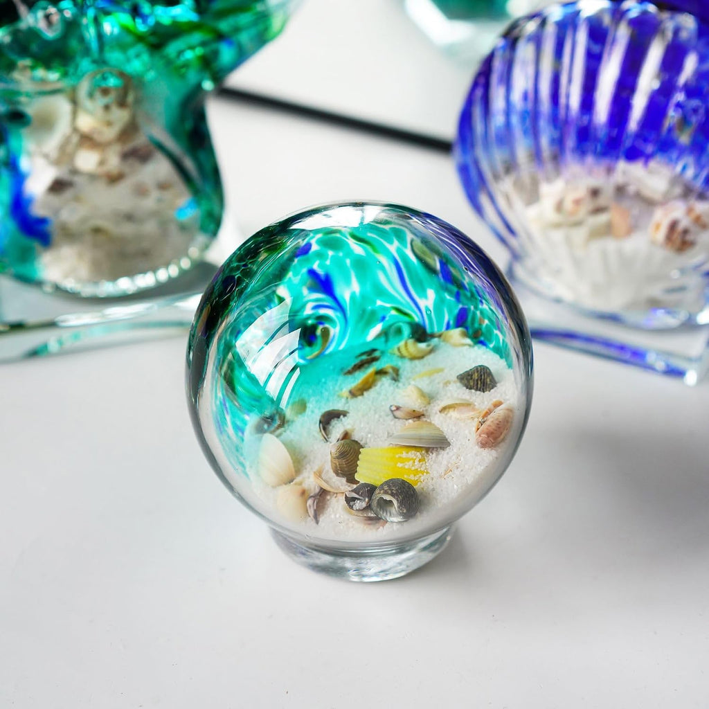 4'' Sea Globe Hand Blown Art Glass Decor
