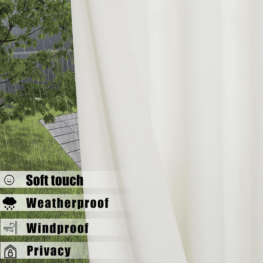 Waterproof Indoor/Outdoor Curtains Thermal Insulated | Sun Blocking Privacy Grommet Blackout Curtains /Porch/Living