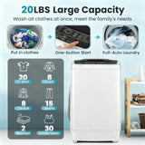 2.8 Cu.ft Portable Washing Machine, 20 lbs Capacity Full Automatic Washing Machine with 10 Wash Programs, LED Display
