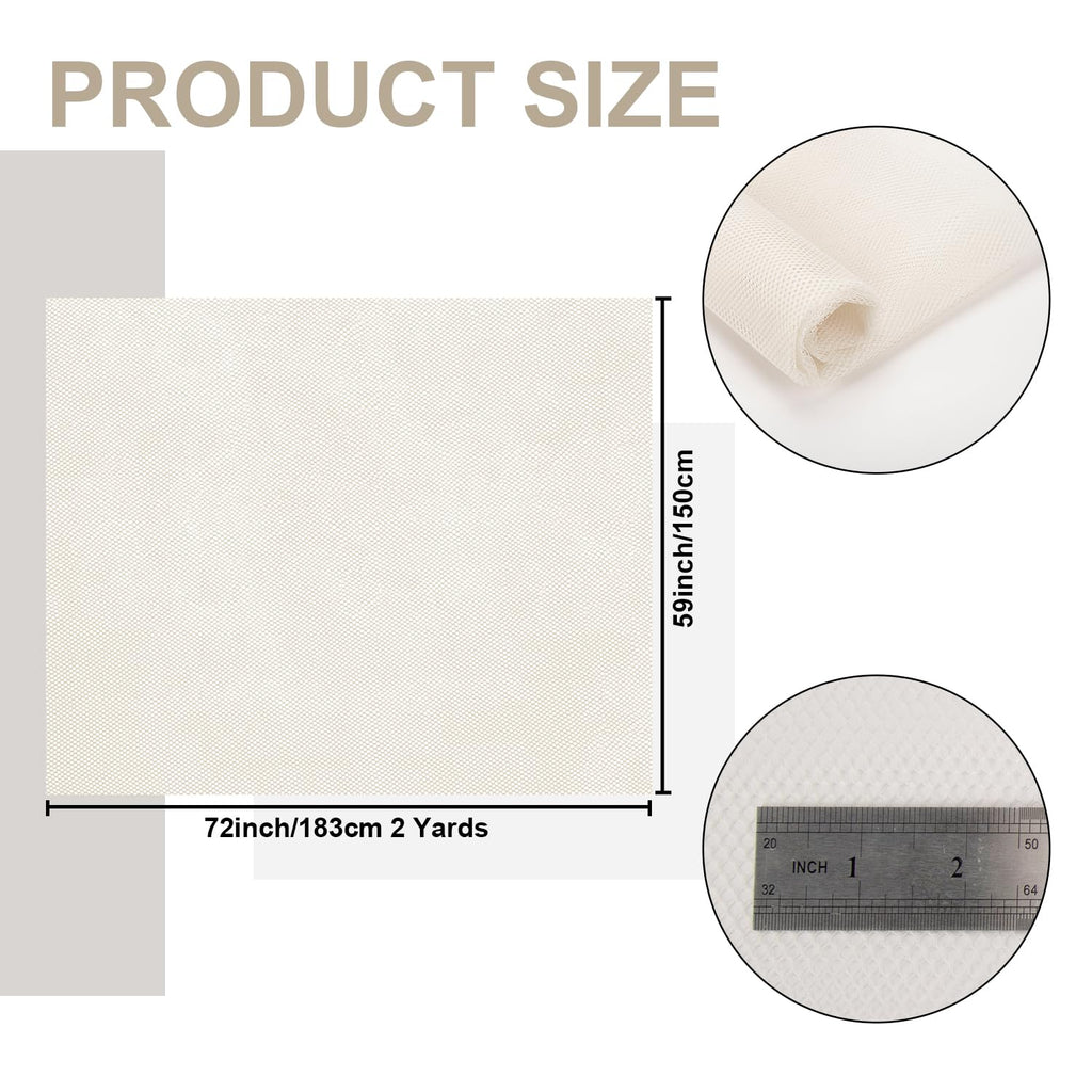 59" x 72"(2 Yards) White Mesh Fabric