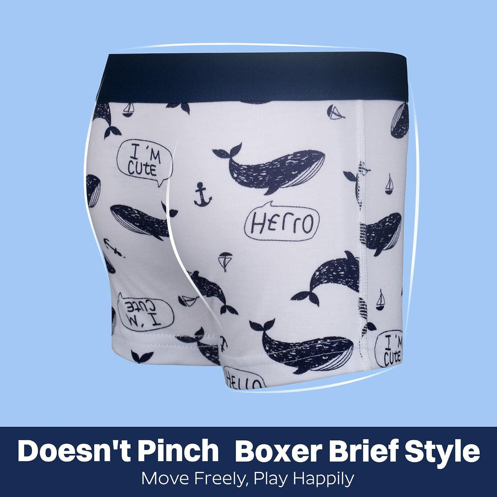Boys Boxer Briefs Pack, 100% Cotton Toddler Underwear