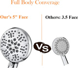 Shower Head with Handheld High Pressure-Full Body Coverage Powerful Rain Showerhead Extra 60" Long Hose and Adjustable