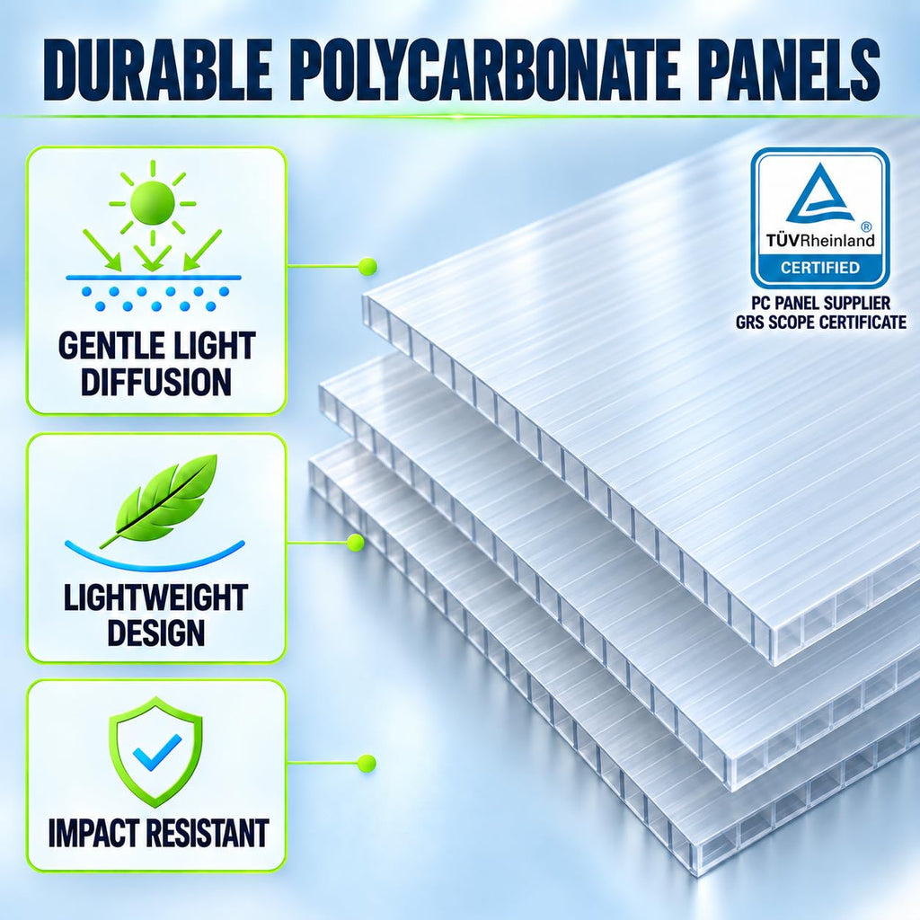 8 x 10 FT Outdoor Polycarbonate Greenhouse, Charcoal Black