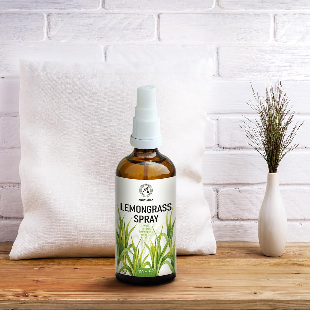 Lemongrass Aromatherapy Spray with Natural Lemongrass Essential Oil 3.4 Fl Oz - Room Mist - Air Freshener - Summer