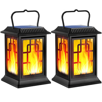 Solar Lantern Outdoor Flickering Flame Hanging Solar Lights