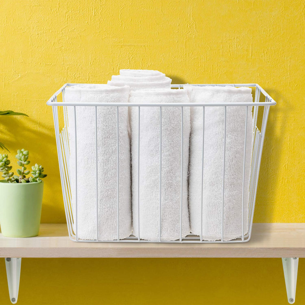 Freezer Basket Organizer, Refrigerator Metal Wire Storage Divider, Household Container Bins with Handles, Pantry