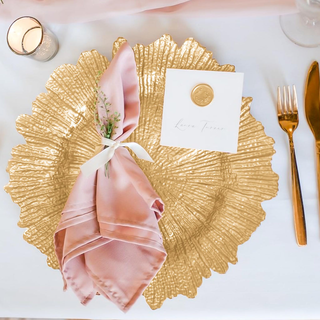 50 Pcs Bulk, 13 Inch Reef Wedding Chargers