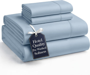 Queen Bed Sheets Set, Soft & Breathable Bedding for Queen Mattress, 4 Piece Set with Deep Pockets, Lightweight