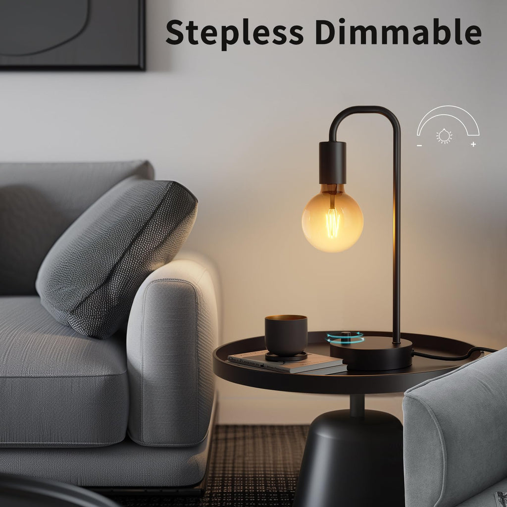 Industrial Lamp Set 3 Piece-1 Floor Lamp and 2 Dimmable Table Lamp- 3 Pack Modern Matching Floor and Table Lamp with