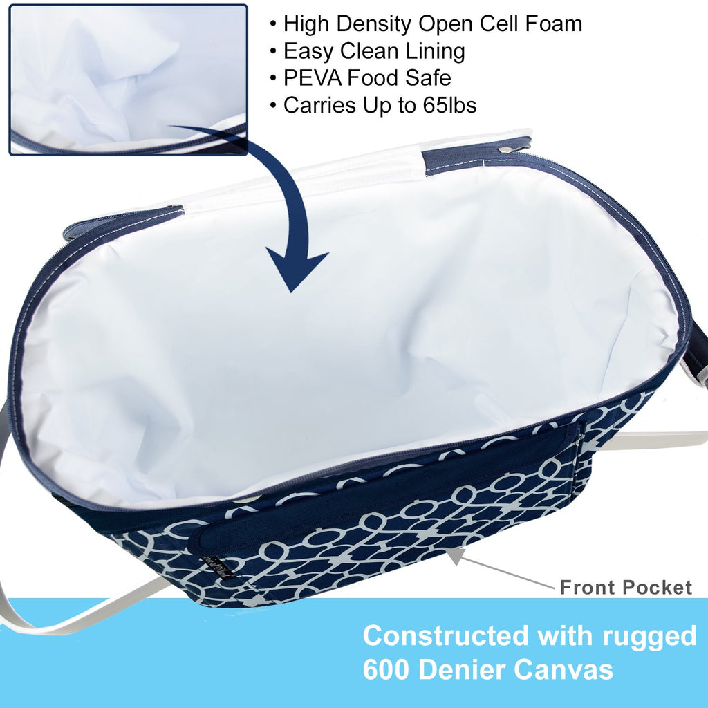 At Ascot Patented Insulated Folding Picnic Basket Cooler- Designed & Quality Approved in the USA