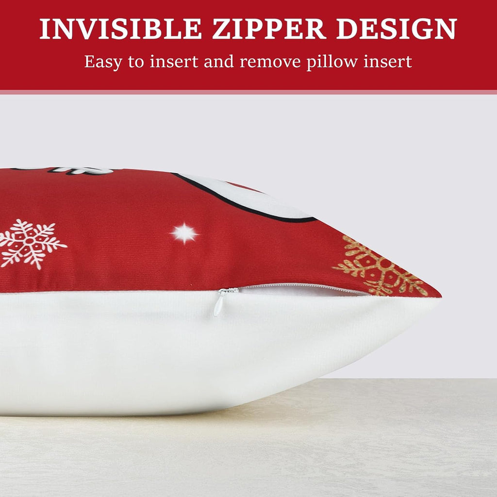 Christmas Throw Pillow Covers 18x18 Inches - Set of 4