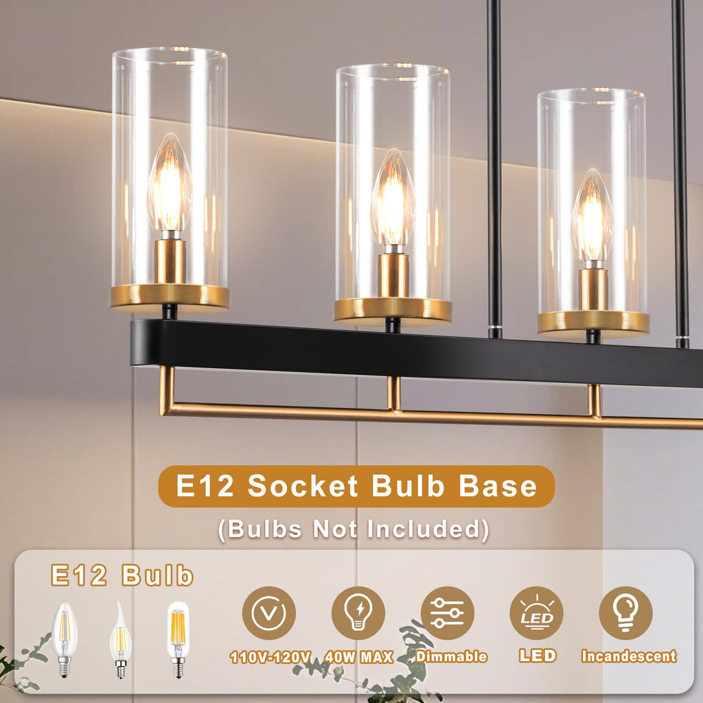 Dining Room Light Fixture 5 Light Linear Modern Chandeliers