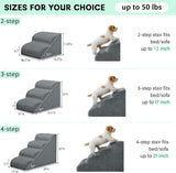 Dog Stairs for Small Dogs and Cats, 20" H 4 Steps Dog Ramp for High Beds, Couch, Sofa