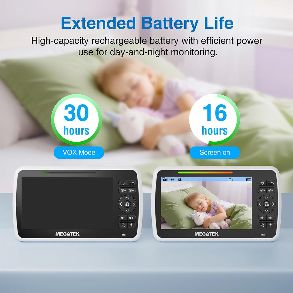 5" Video Baby Monitor with Camera and Audio, No WiFi