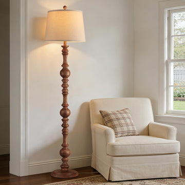61" Vintage Floor Lamp, Farmhouse Lamps, Wood Grain