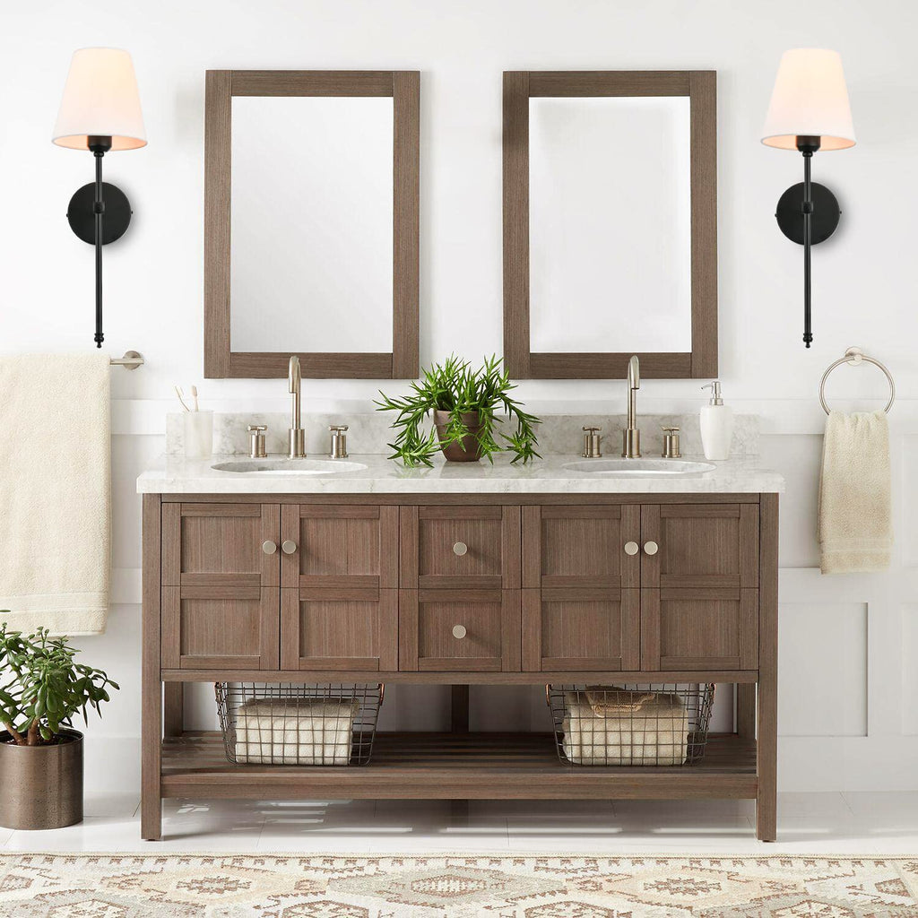 Wall Sconces Sets of 2, Rustic Industrial Wall Lamps, Hardwired Column Stand Sconces Wall Lighting, Bathroom Vanity