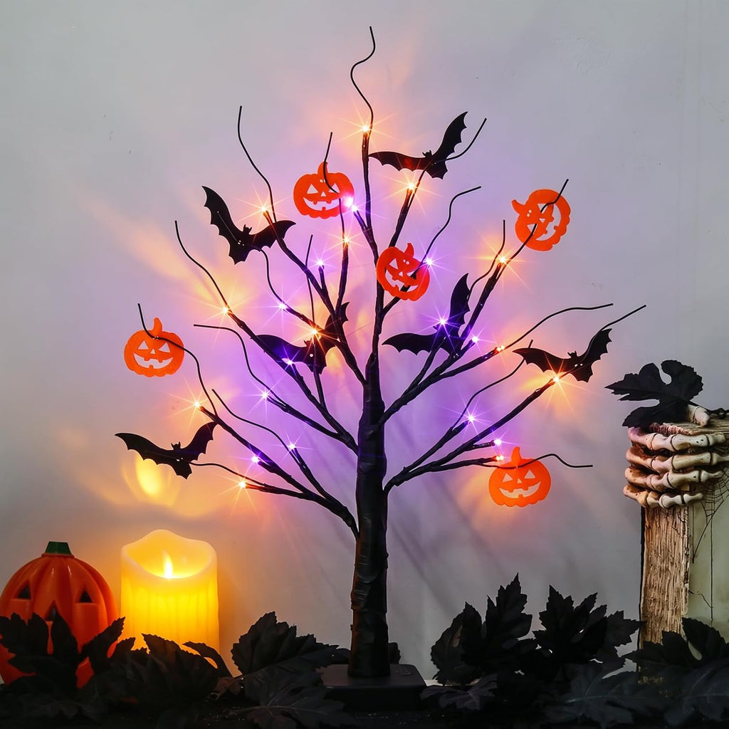 Halloween Decorations, Halloween Tree Lights, Lighted Black Tree
