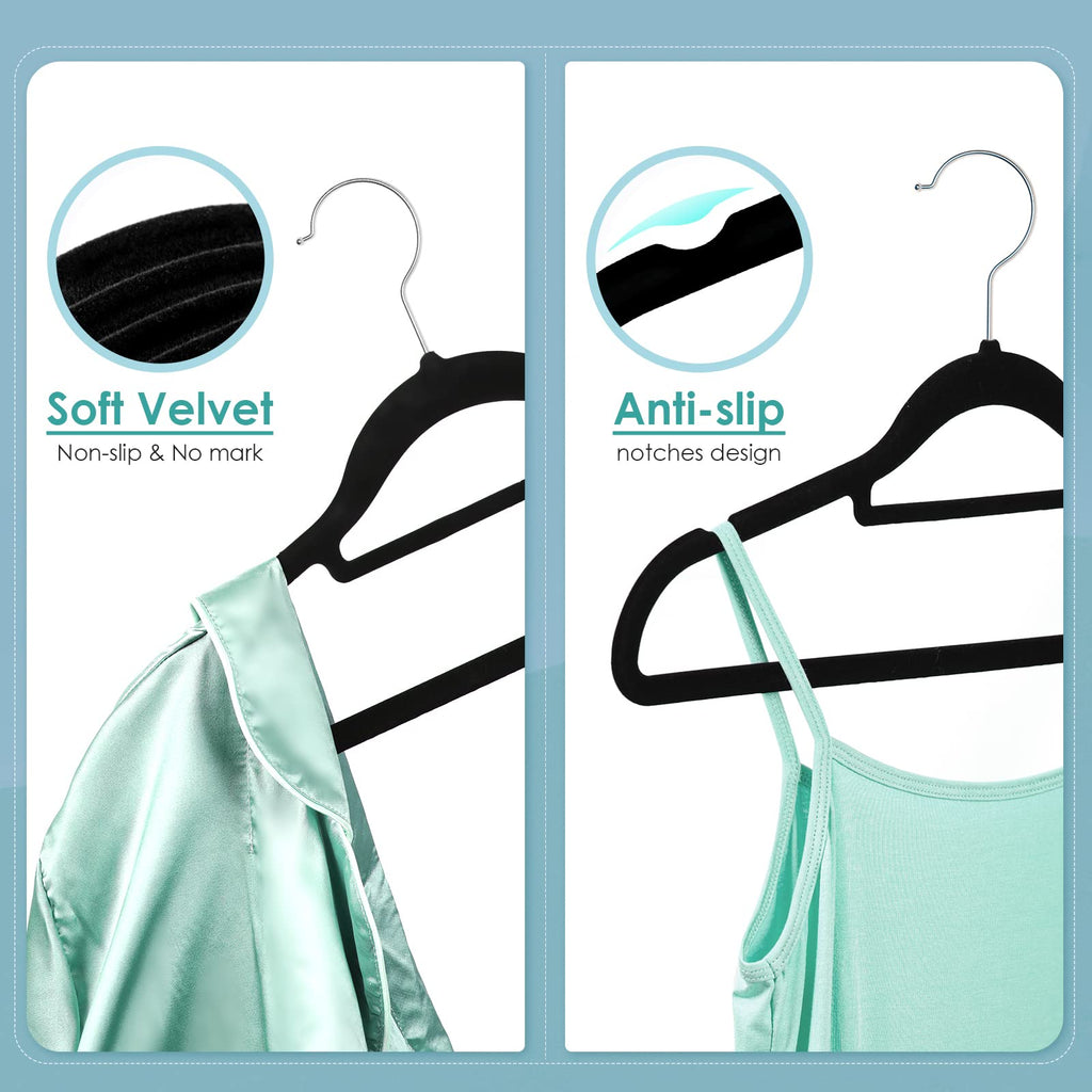 Velvet Hangers Non Slip Felt Hangers, Velvet Clothes Hangers Space Saving