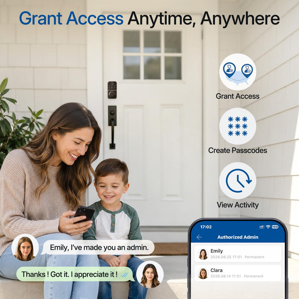 Smart Keypad Deadbolt Door Lock with Fingerprint for Front Door