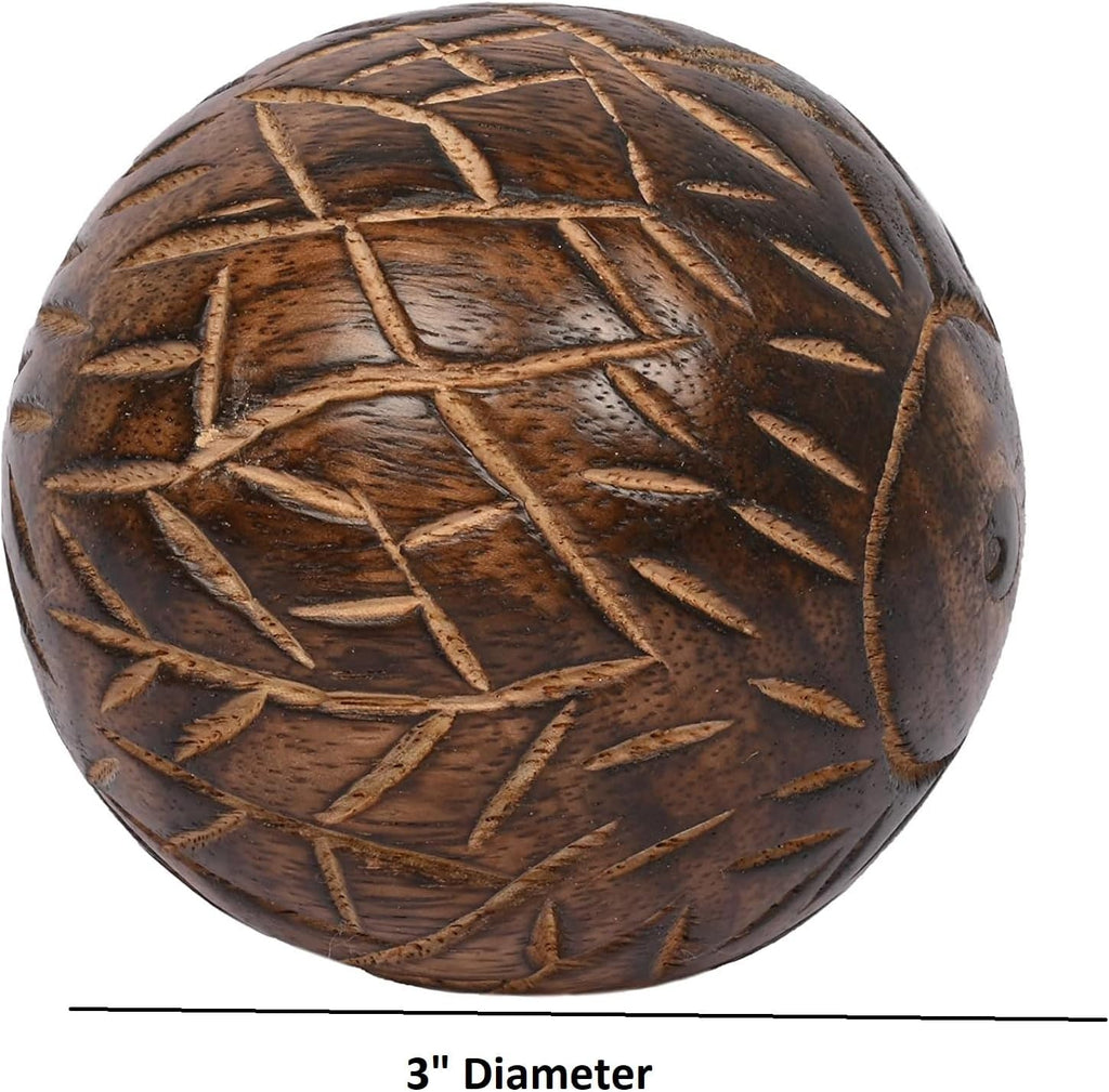 Decorative Mango Wood Round Balls Decor Modern Decorative Balls. - Set of 3