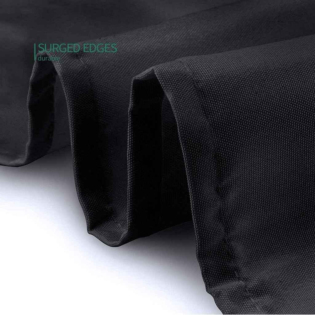 5 Pack 120 Inch Black Tablecloths for Round Tables