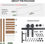 36 x 84 inch Glass Barn Door with 6.6FT Barn Door Hardware Kit & Handle Included,5-Panel Frosted Gla