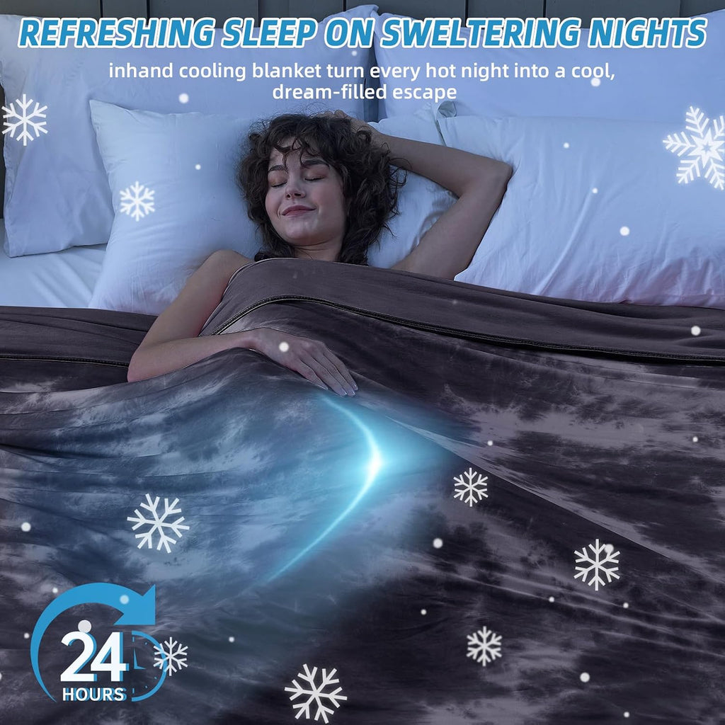 Cooling Blanket King Size (90"x108"), Cooling Blankets for Hot Sleepers, Absorbs Heat to Keep Adults Cool for Summer