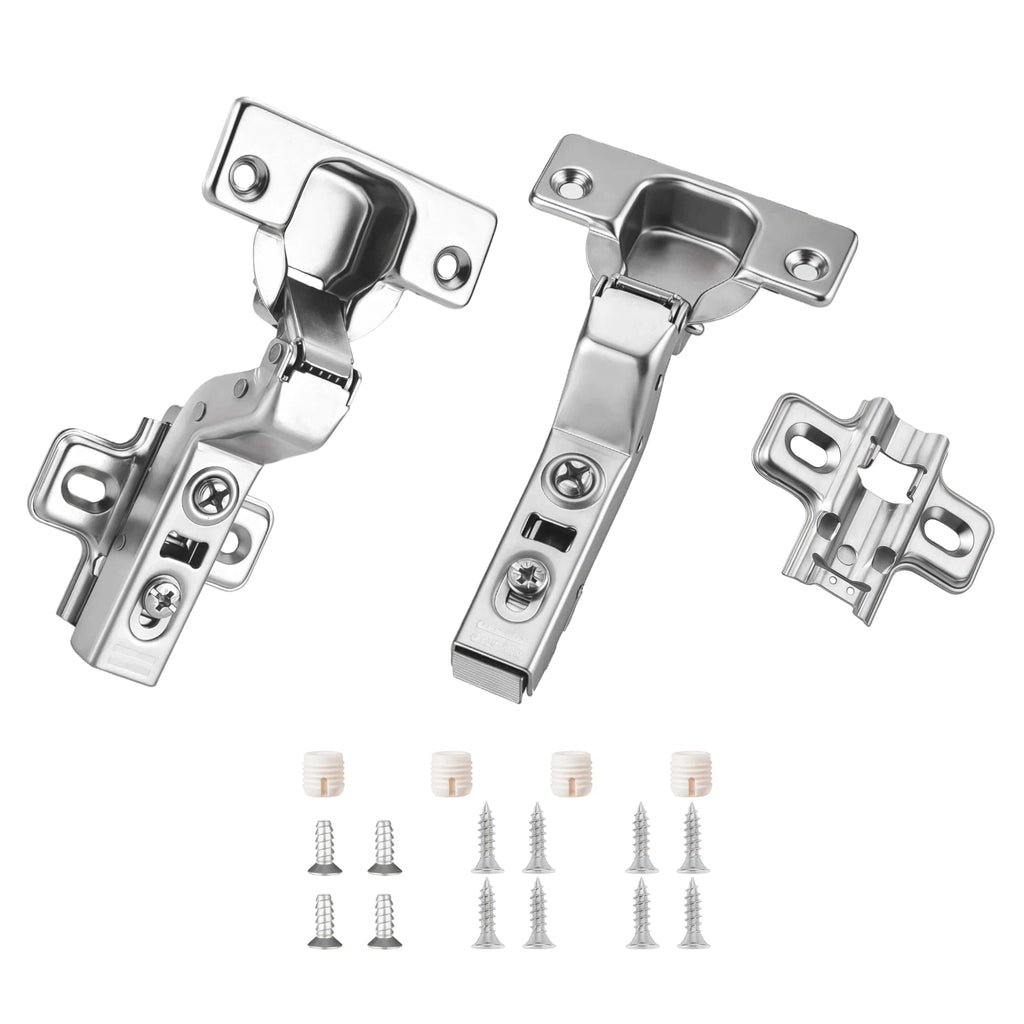 2-Pack Frameless Soft Close Inset Cabinet Hinges 50% Faster Install