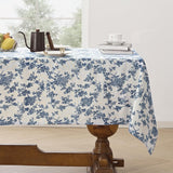 Cotton Linen Rectangle Tablecloth - Pastoral Floral Tablecloth Washable Table Cloth Dining Room Tabl