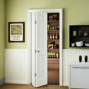 36 in.x 80 in. Bifold Closet Door, 2 Panel White Primed Bifold Door