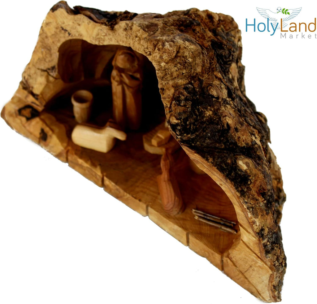 Land Market Inspirational Bethlehem Olive Wood Nativity Scene - Unique Nativity Set Indoor with Hand-Carved Rustic