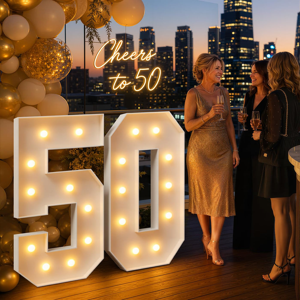 4FT Light Up Marquee Numbers 80 for 80th Birthday Decorations