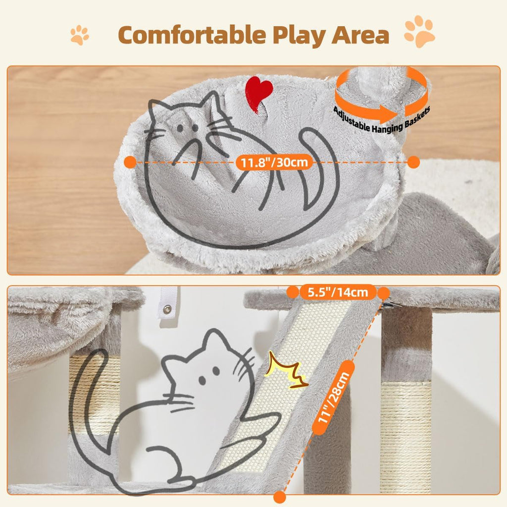 Cat Tree, 38.5In Cat Tower for Indoor Cats, Suitable for Kittens