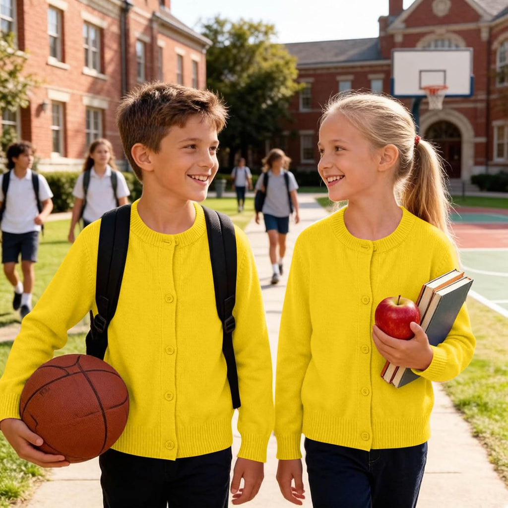 Cardigan for Girls Cute Fashion Long Sleeve Button School Uniform Sweater