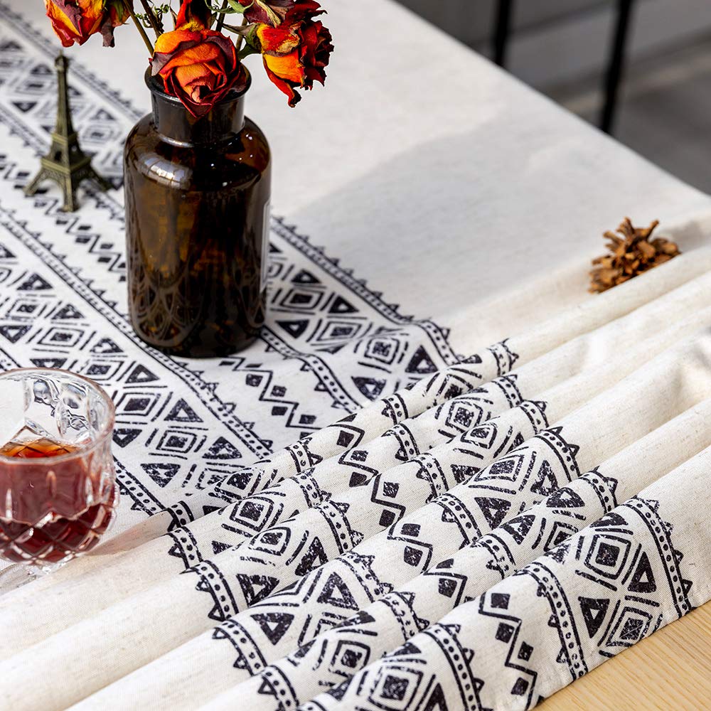 Modern and Minimalist Tablecloth Linen Fabric Decorative 52x70 Rectangle Printed Pattern Geometry Design Non-Fade