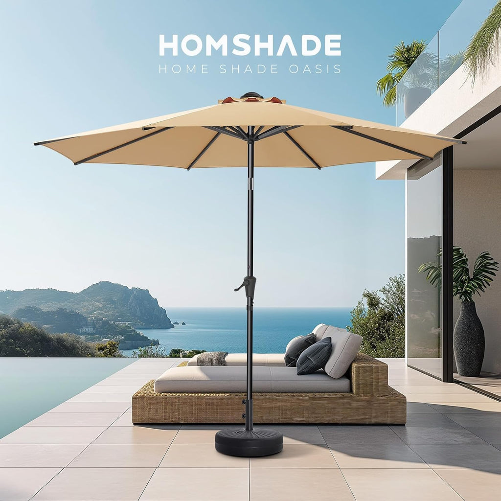 80lbs Patio Umbrella Stand, H12 Heavy Duty Base Umbrella, Fillable Weights with High-Density HDPE Material (Black,Round)