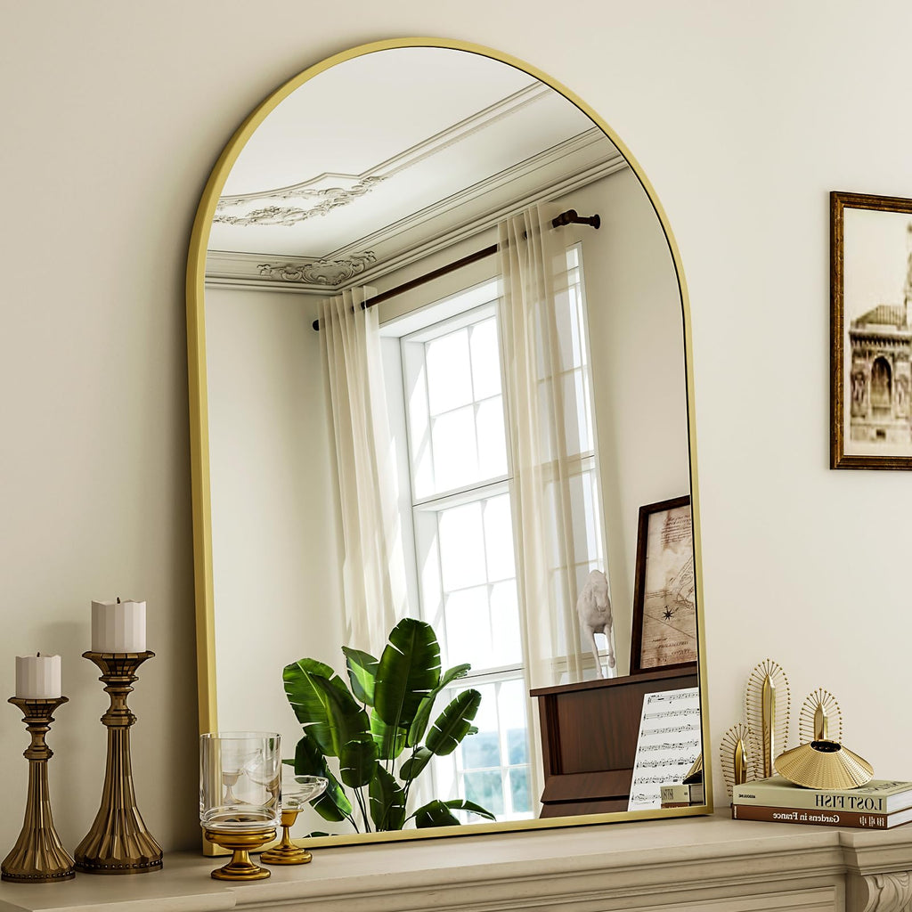 Arch Bathroom Mirror, 24x36 Inch - Wall Mounted Vanity Mirror with Aluminum Alloy Frame - Ideal, and Entryway