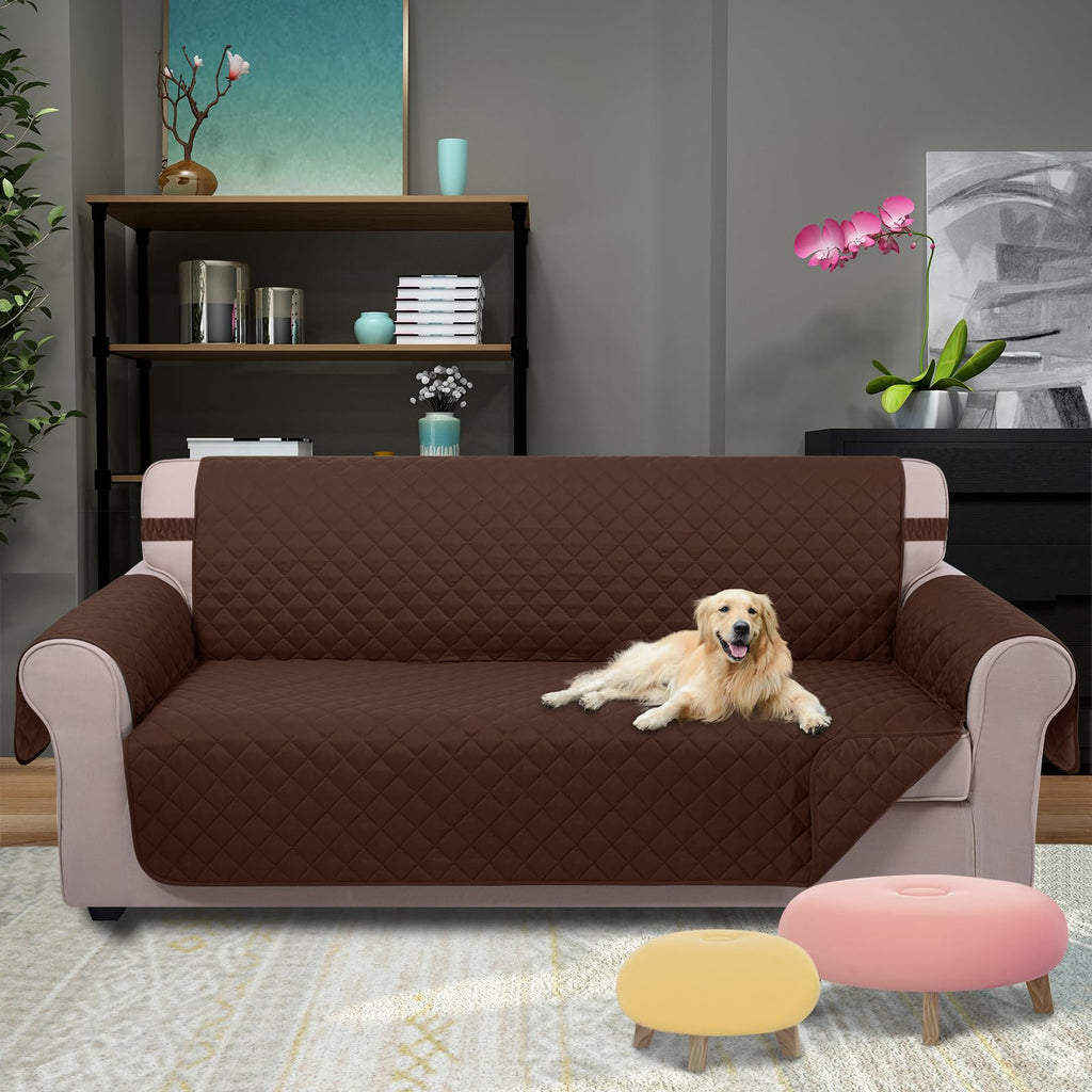 Reversible Sofa Cover Couch Cover for Dogs, Brown