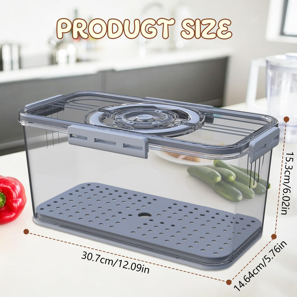 With Lid and Handle,Time Recording Airtight Bread Container Grey