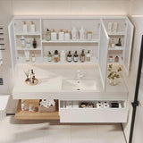 Bathroom Vanity with Sink - Modern Bathroom Sink Cabinet and LED Intelligent defog Mirror Cabinet Set