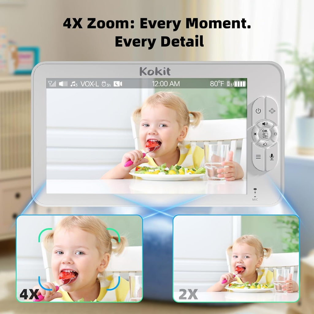 Inch 1080P Baby Monitor with 2 Cameras and Split Screen for Twins