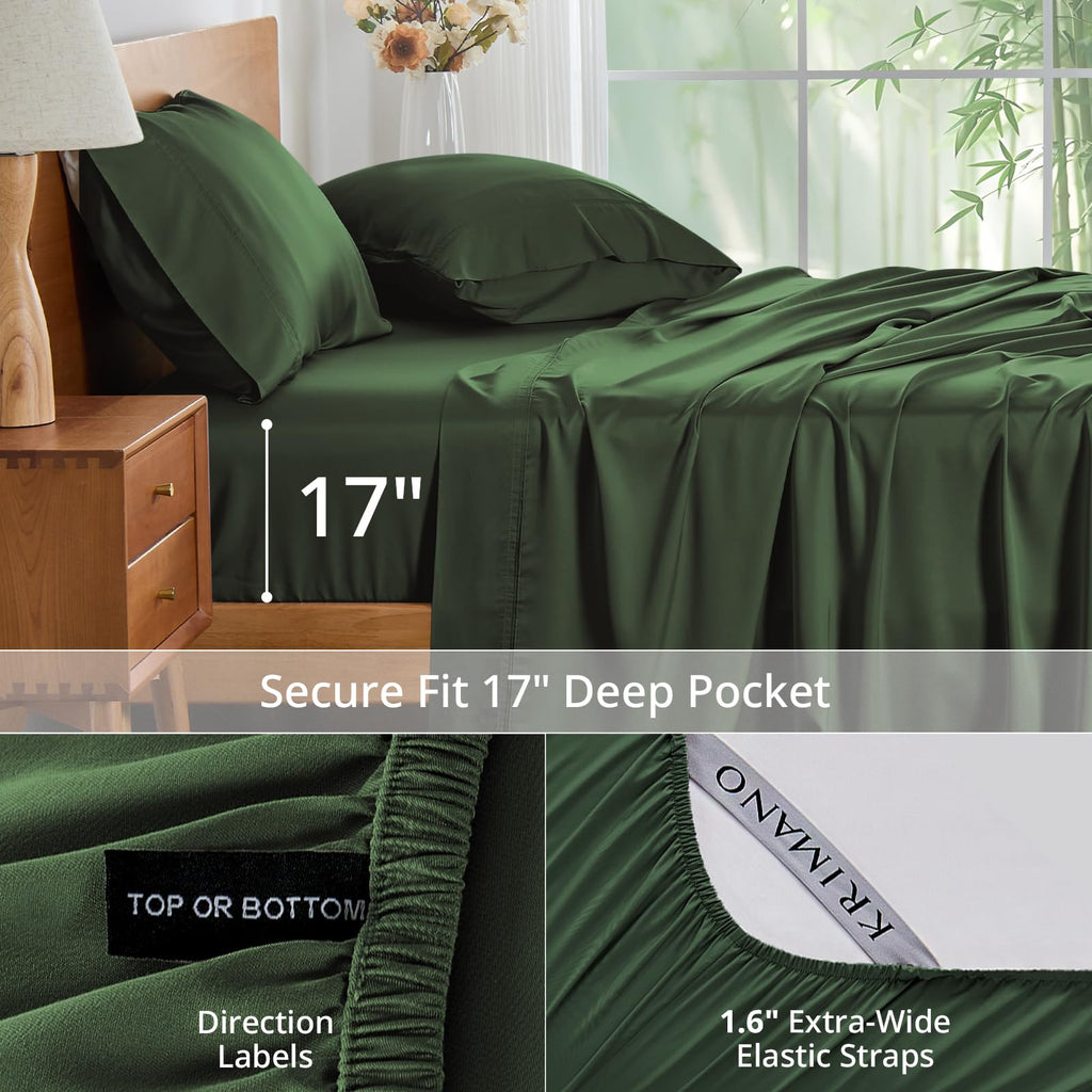 Bamboo Viscose Sheet Set California King Size, Cooling Sheets