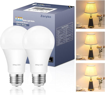 3 Way Light Bulbs 50 100 150 Warm White, E26 Medium Base,2 Pack