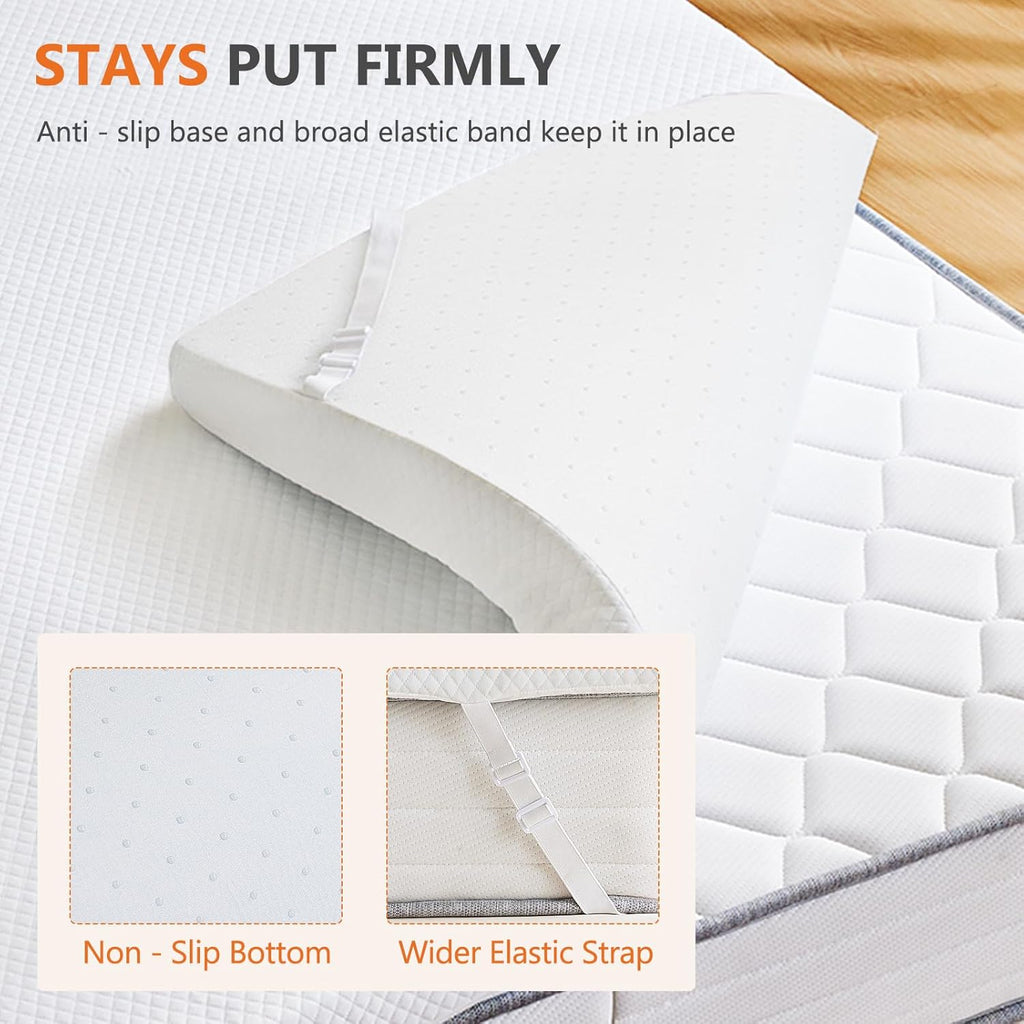 Full Mattress Topper, Memory Foam Pad, 3 Inch | Cooling Gel Infused, Removable Soft Cover, Ventilated, Sleeper Sofa